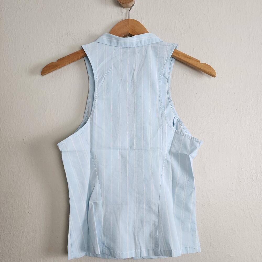 Urban Outfitters UO Blue & White Striped Button Down Sleeveless Tank Top | XS - Picture 8 of 10